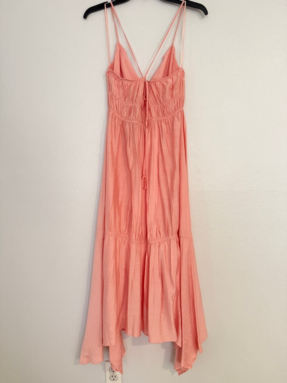 Steve Madden Blush Pink Midi Dress Smocked Strappy Boho NWT Small - Picture 7 of 9